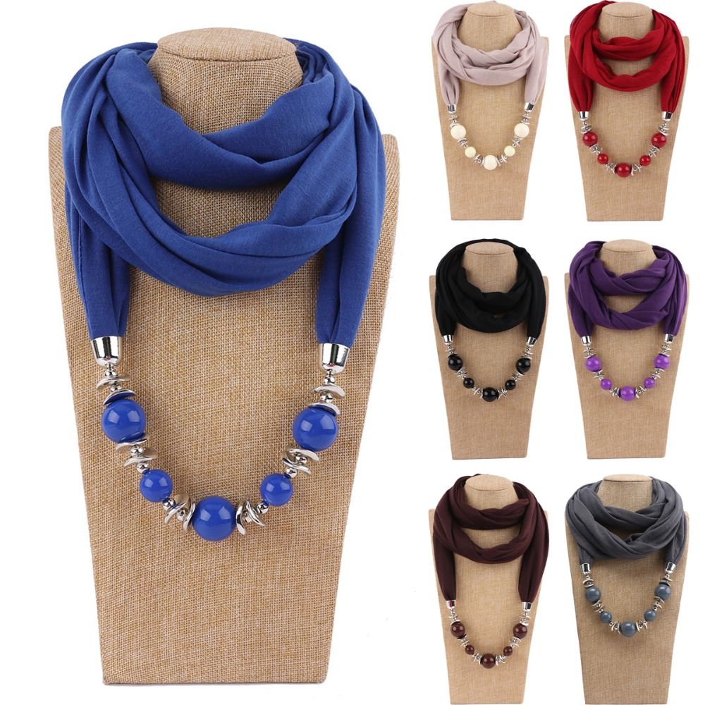 Infinity Scarf Knit - Modny szalik z szyfonu w jednolitym