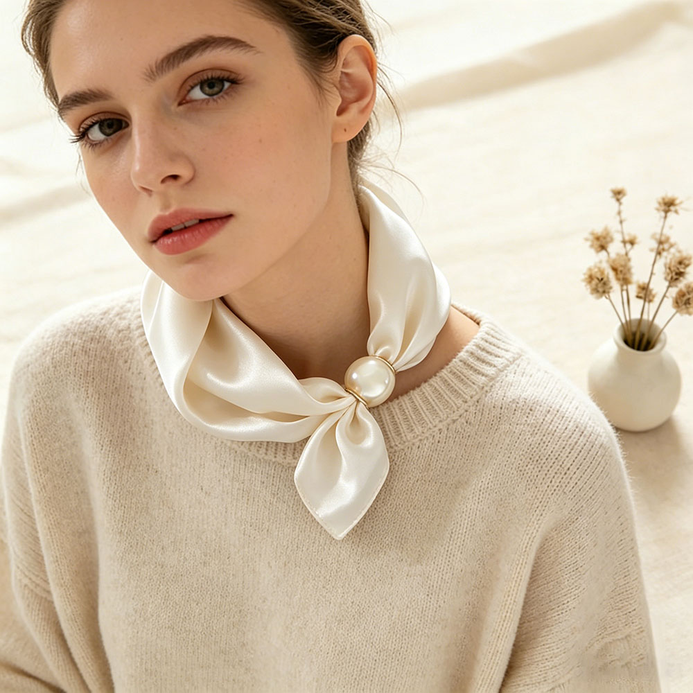 Silk Neck Scarf - Szalik Łańcuszek Jedwabny Leniwy Magnetyczny Wisiorek