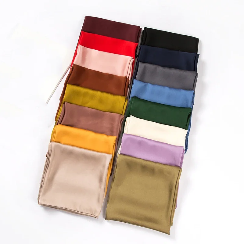 Satynowy szalik damski 70 cm,  – Silk Neck Scarf recenzja i cena