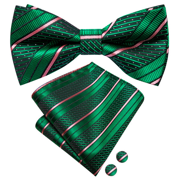 Męska mucha, poszetka, spinki  – Silk Tie Striped recenzja i cena
