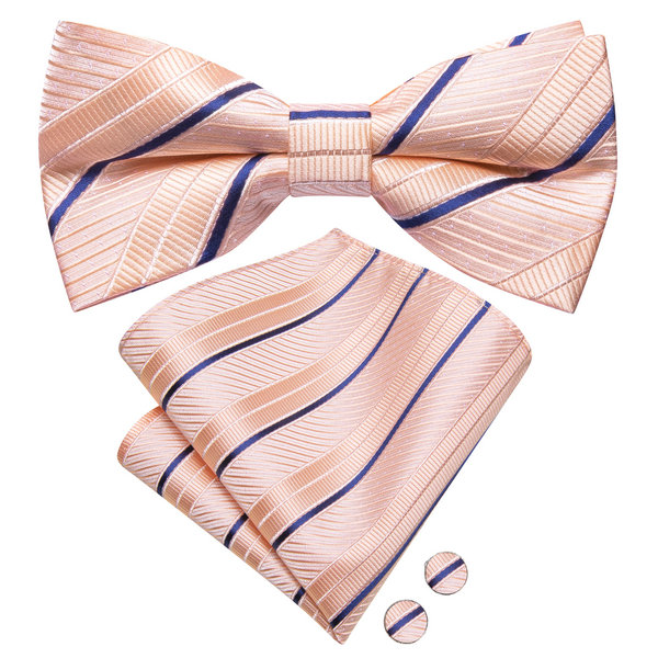 Męska mucha, poszetka, spinki  – Silk Tie Striped recenzja i cena