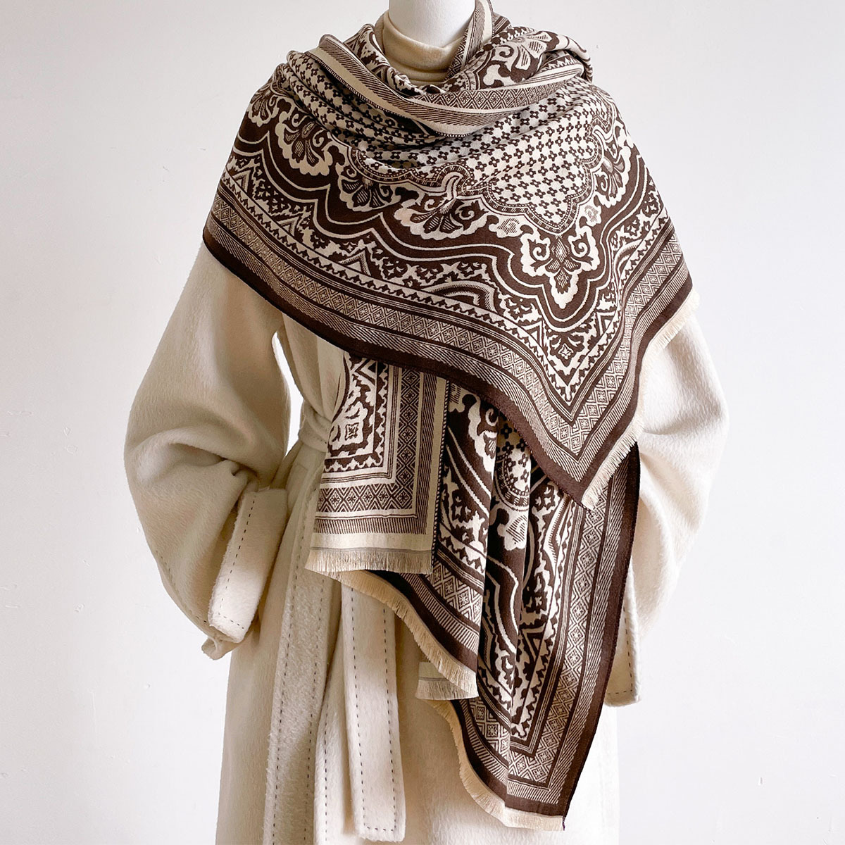 Szal damski z imitacji kaszmir – Pashmina Wrap Large recenzja i cena