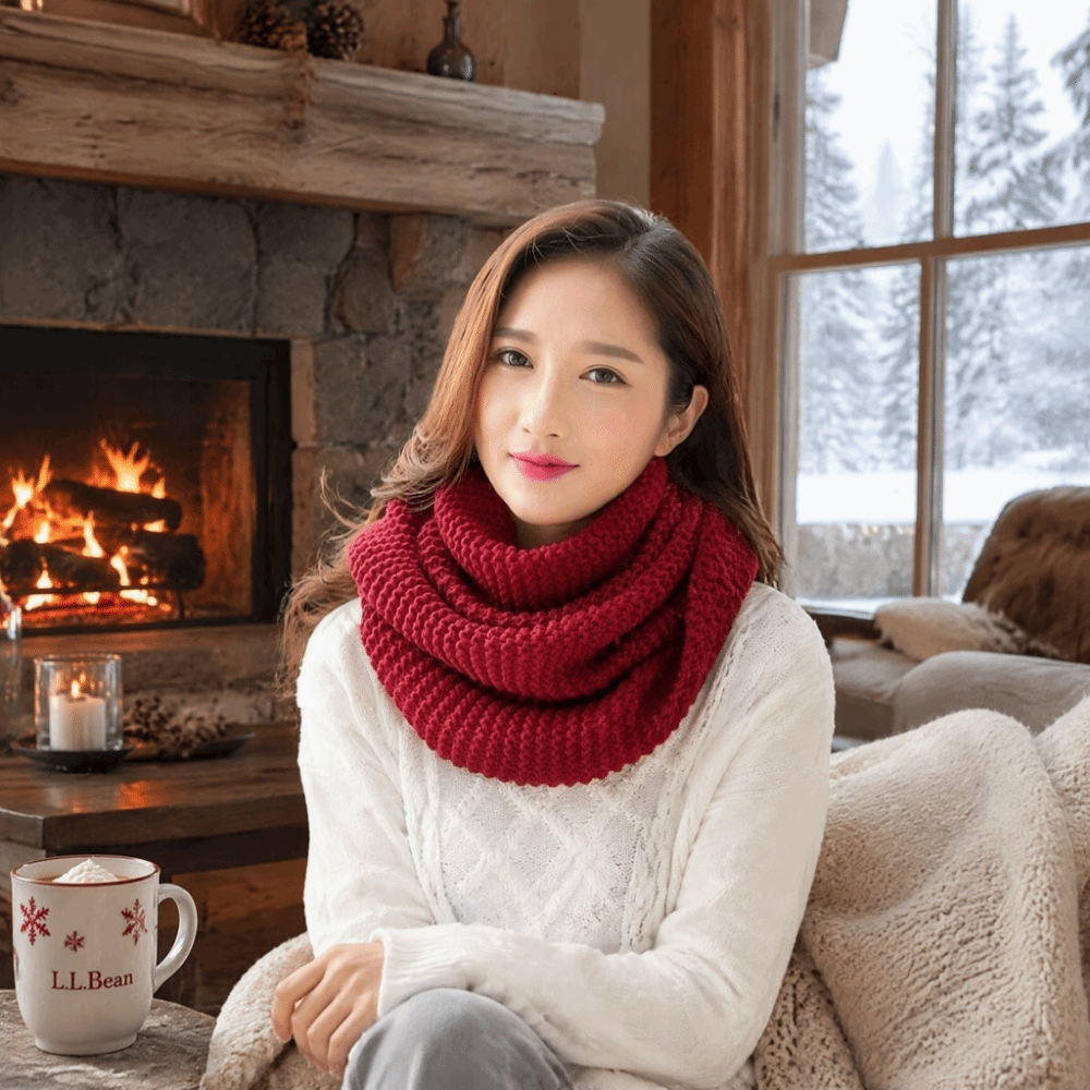 Ciepły, jednokolorowy szalik t – Infinity Scarf Knit recenzja i cena