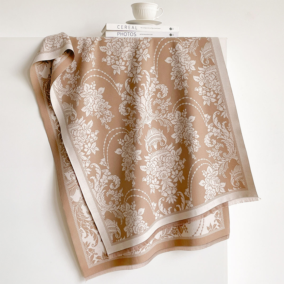 Szal z imitacji kaszmiru z frę – Pashmina Wrap Large recenzja i cena